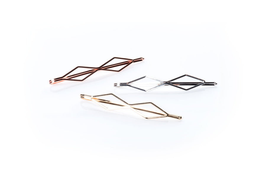 GeometricMetallics -  InStyler Geometric Pin It Up Bobby Pins-pins in gold, rose gold and gold metallics